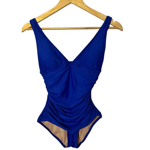 J. Crew Factory Other - J.Crew Royal Blue V-Neck Ruched One Piece Swimsuit 2 Vacation Coastal Nantucket‎